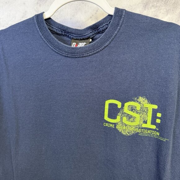 Vintage CSI Crime Scene Investigations T Shirt Mens Medium 19x26 Y2K Giant Tag - Picture 4 of 9